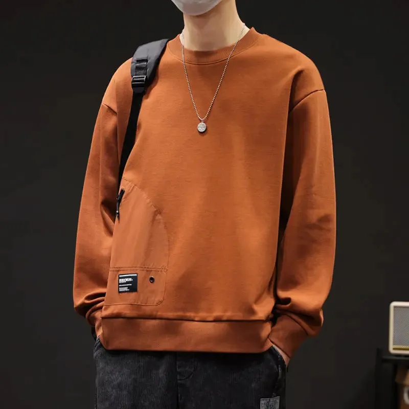 Round Neck Print Long Sleeves Loose Sweatshirt