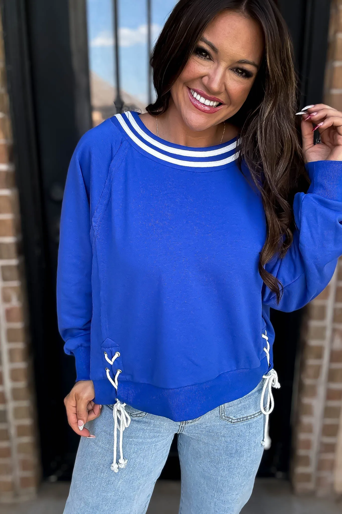 Royal Striped Round Neckline