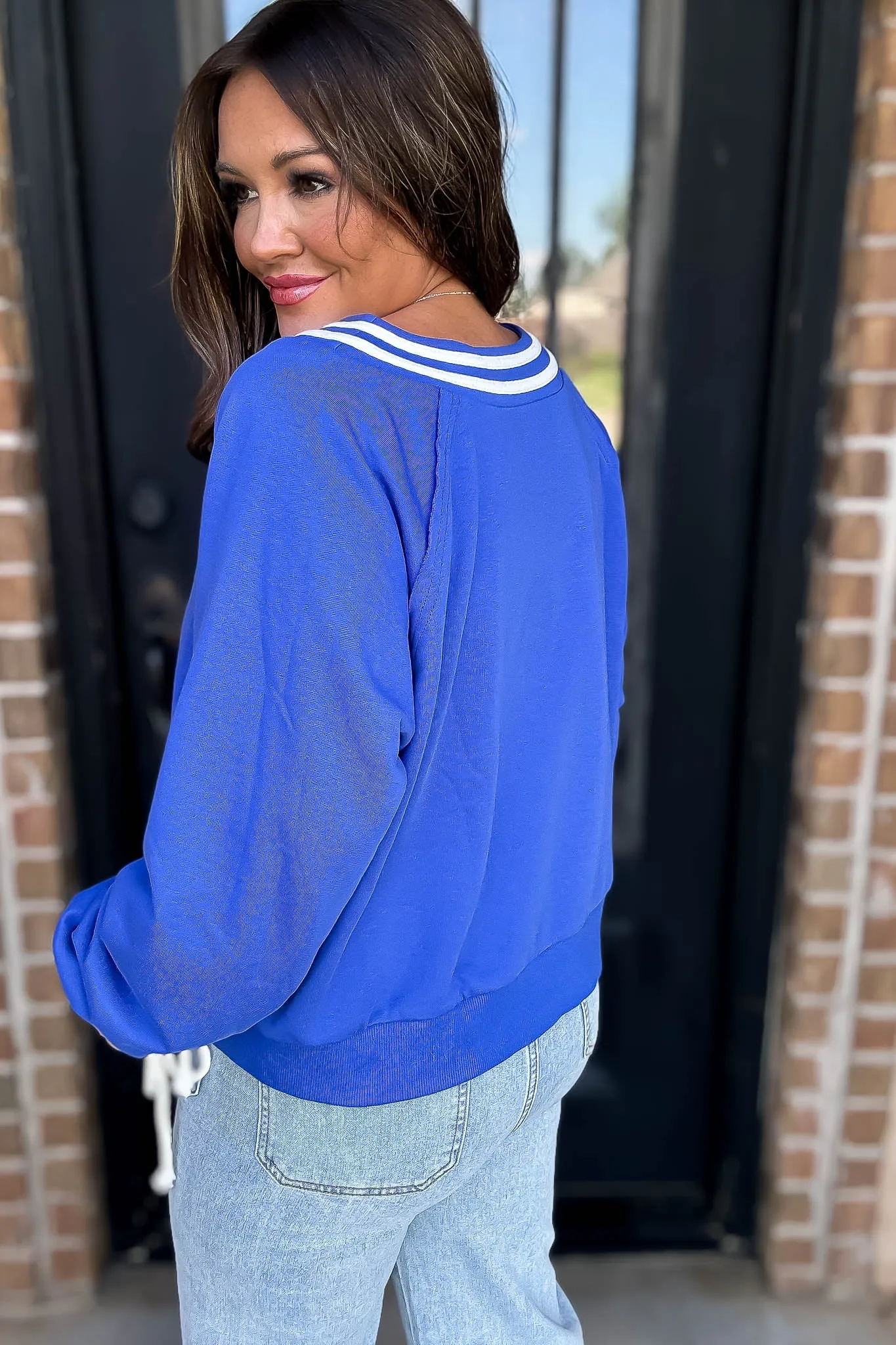 Royal Striped Round Neckline