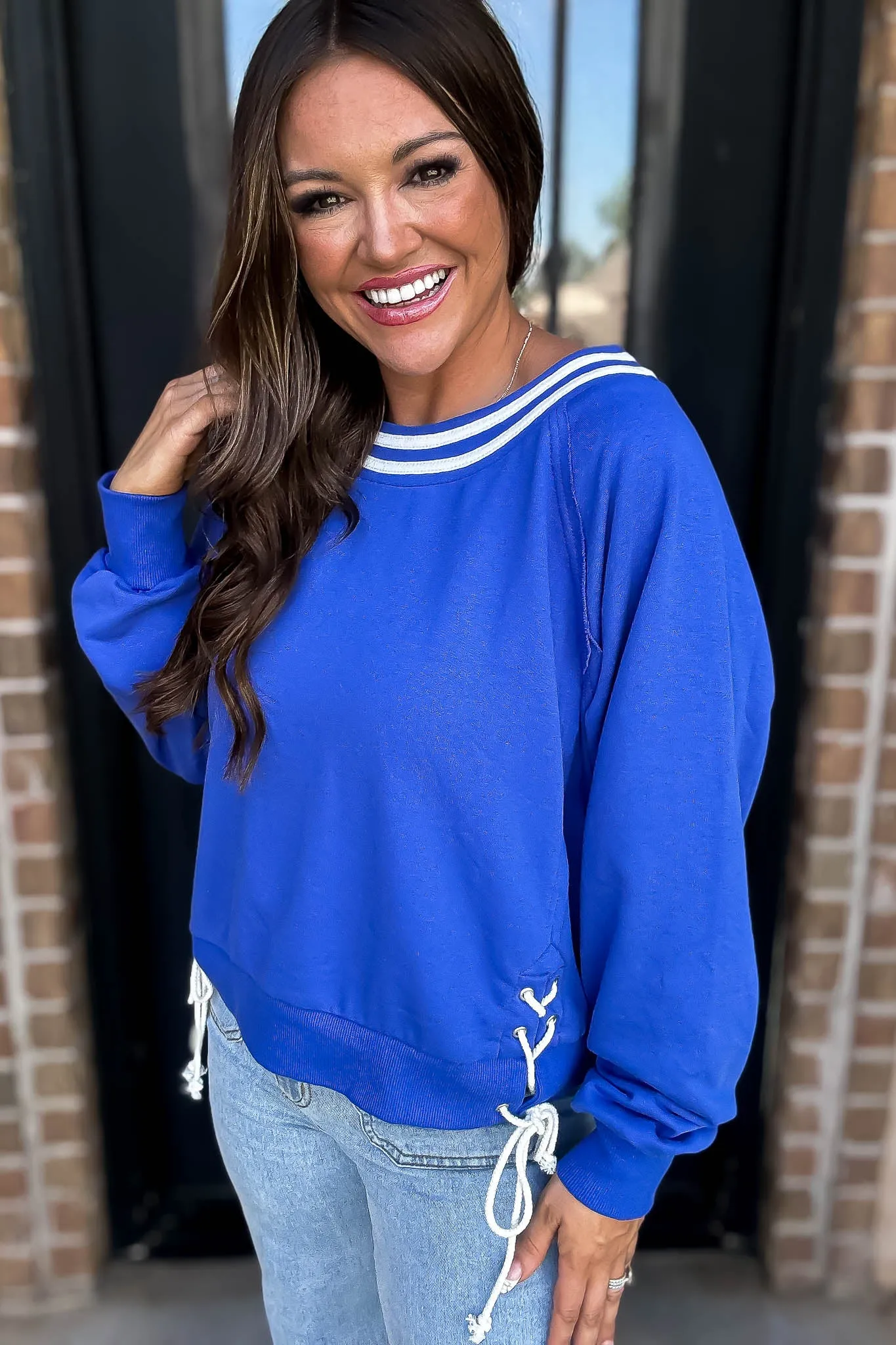 Royal Striped Round Neckline