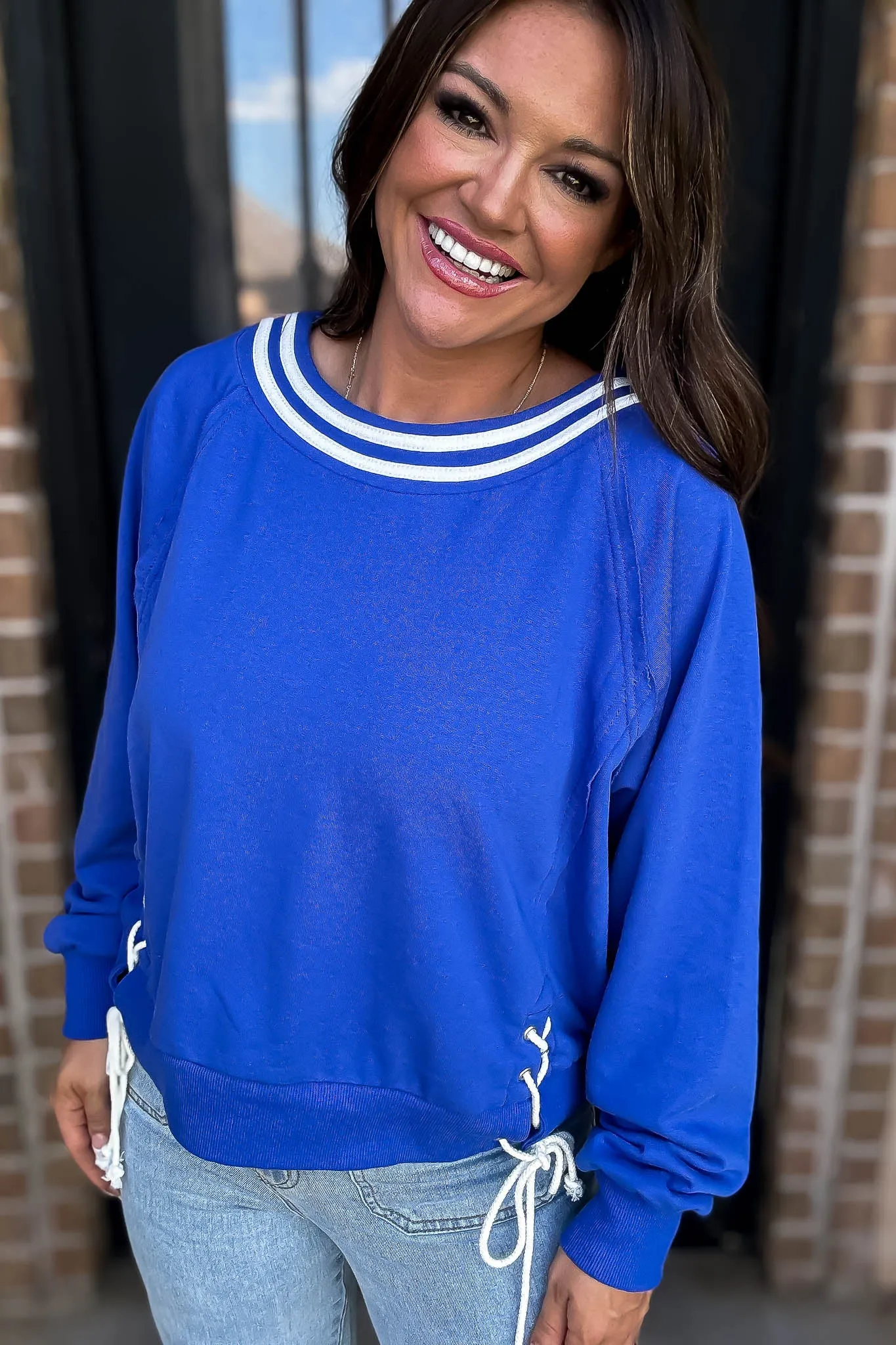 Royal Striped Round Neckline
