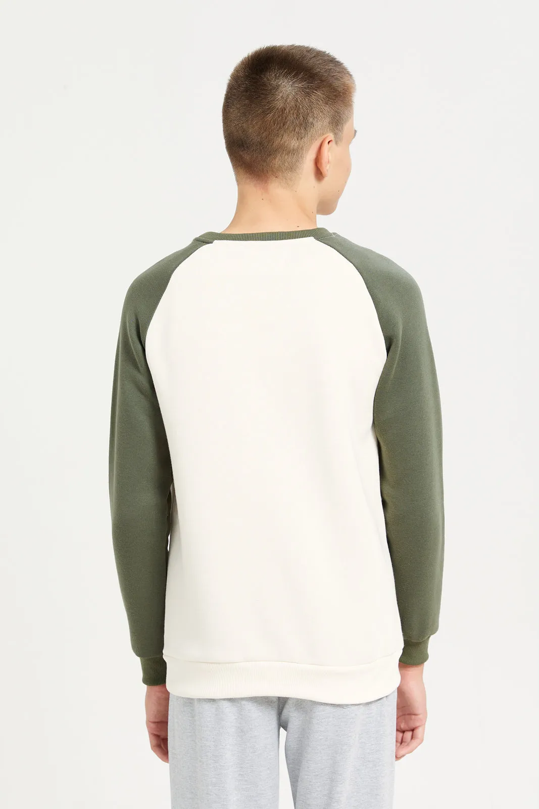 Senior Boys White DALLAS Print Sweatshirt