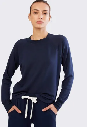 Splits59 Warm Up Long Sleeve Sweater in Navy