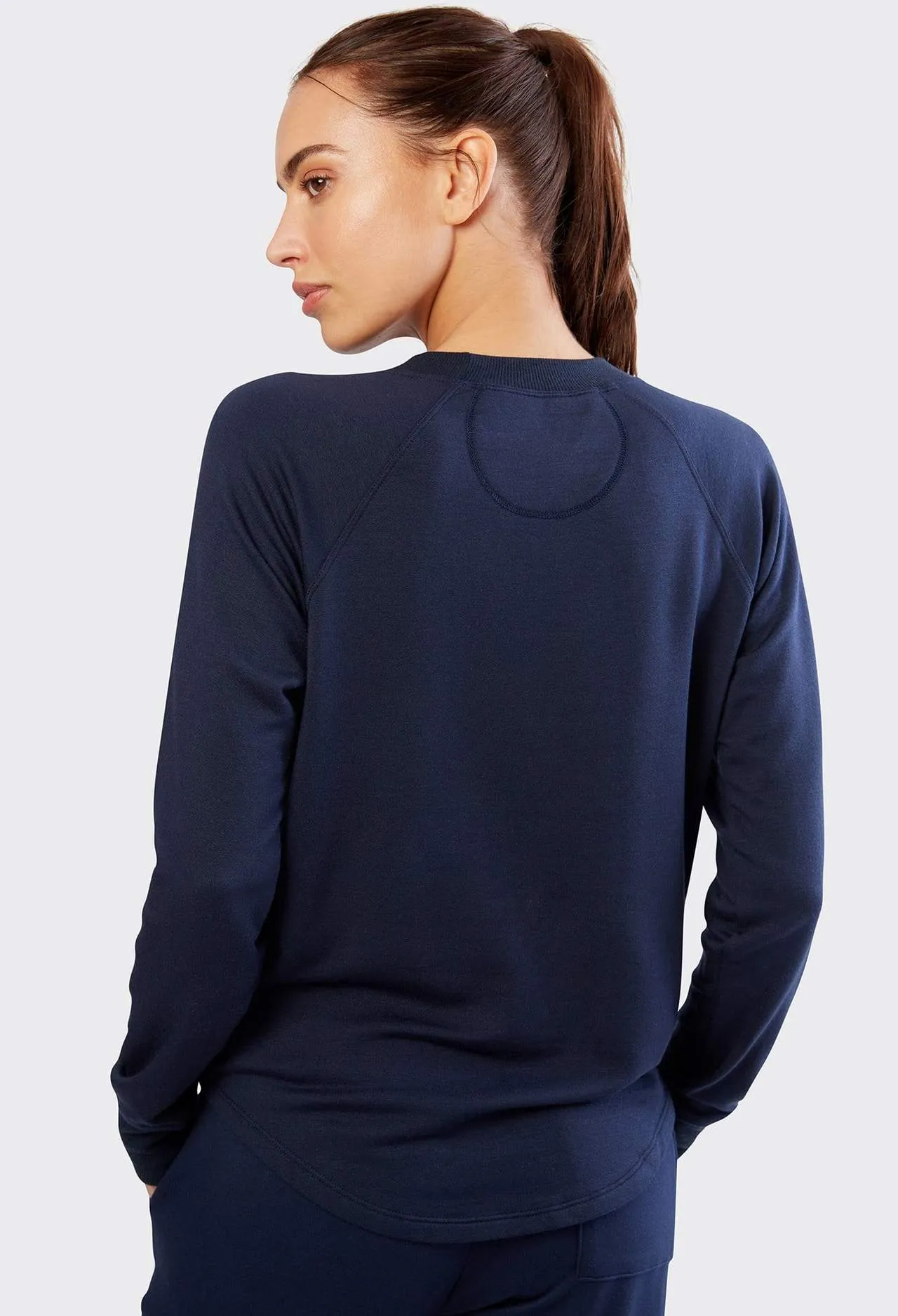 Splits59 Warm Up Long Sleeve Sweater in Navy