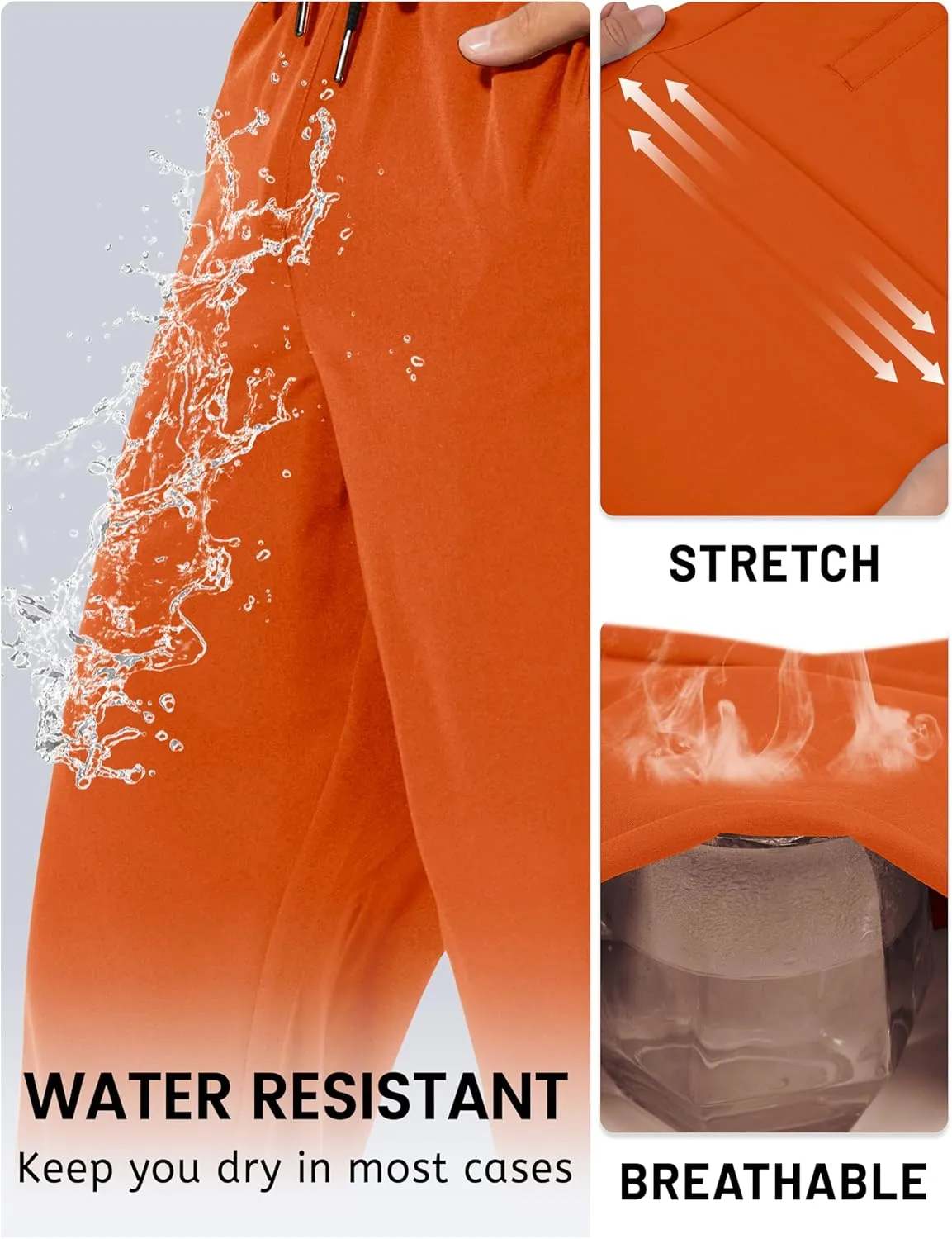 TACVASEN Mens Lighweight Hiking Pants Athletic Casual Quick Dry Stretch Water Resistant Joggers with Pockets Workout Gym