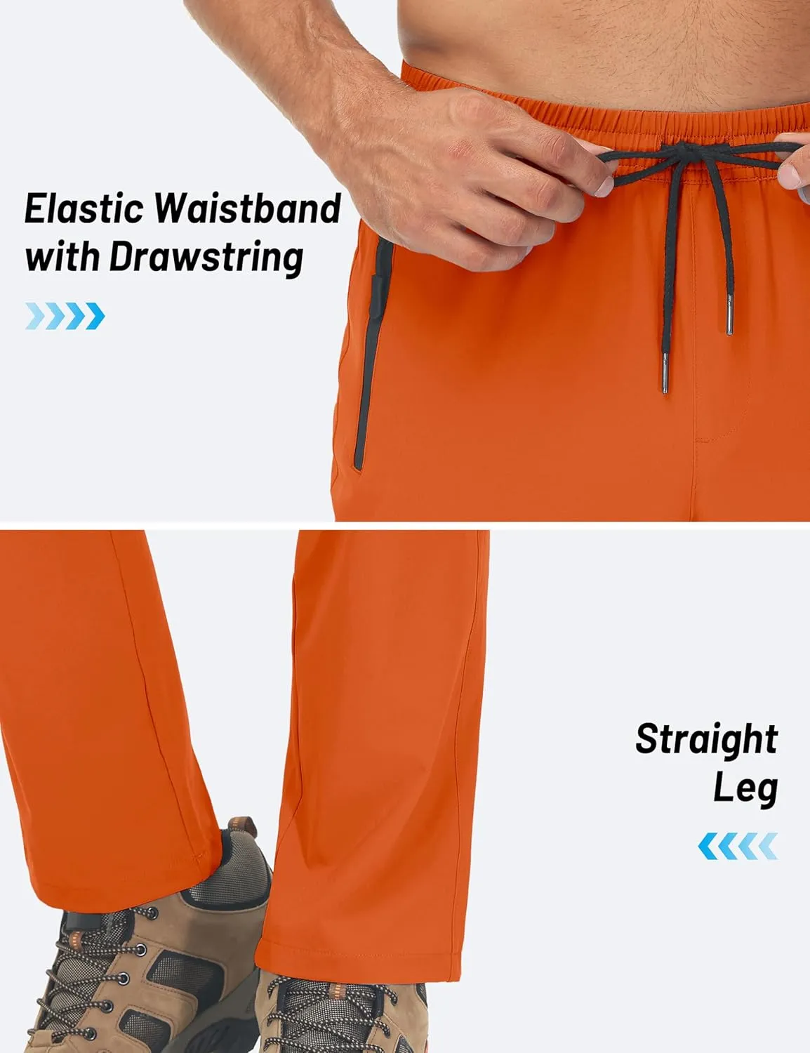 TACVASEN Mens Lighweight Hiking Pants Athletic Casual Quick Dry Stretch Water Resistant Joggers with Pockets Workout Gym