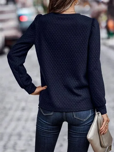 TEEK - Round Neck Waffle Sweatshirt