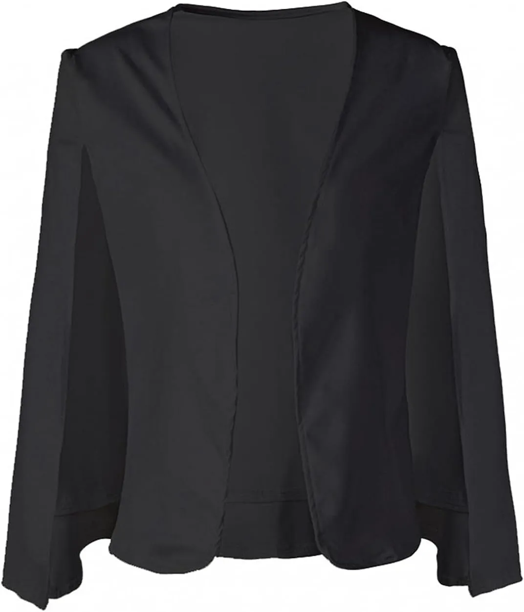 Women Cape Blazer Split Sleeve Open Front Casual Jacket Loose Short Cloak Coat Cardigan Business Office Workwear