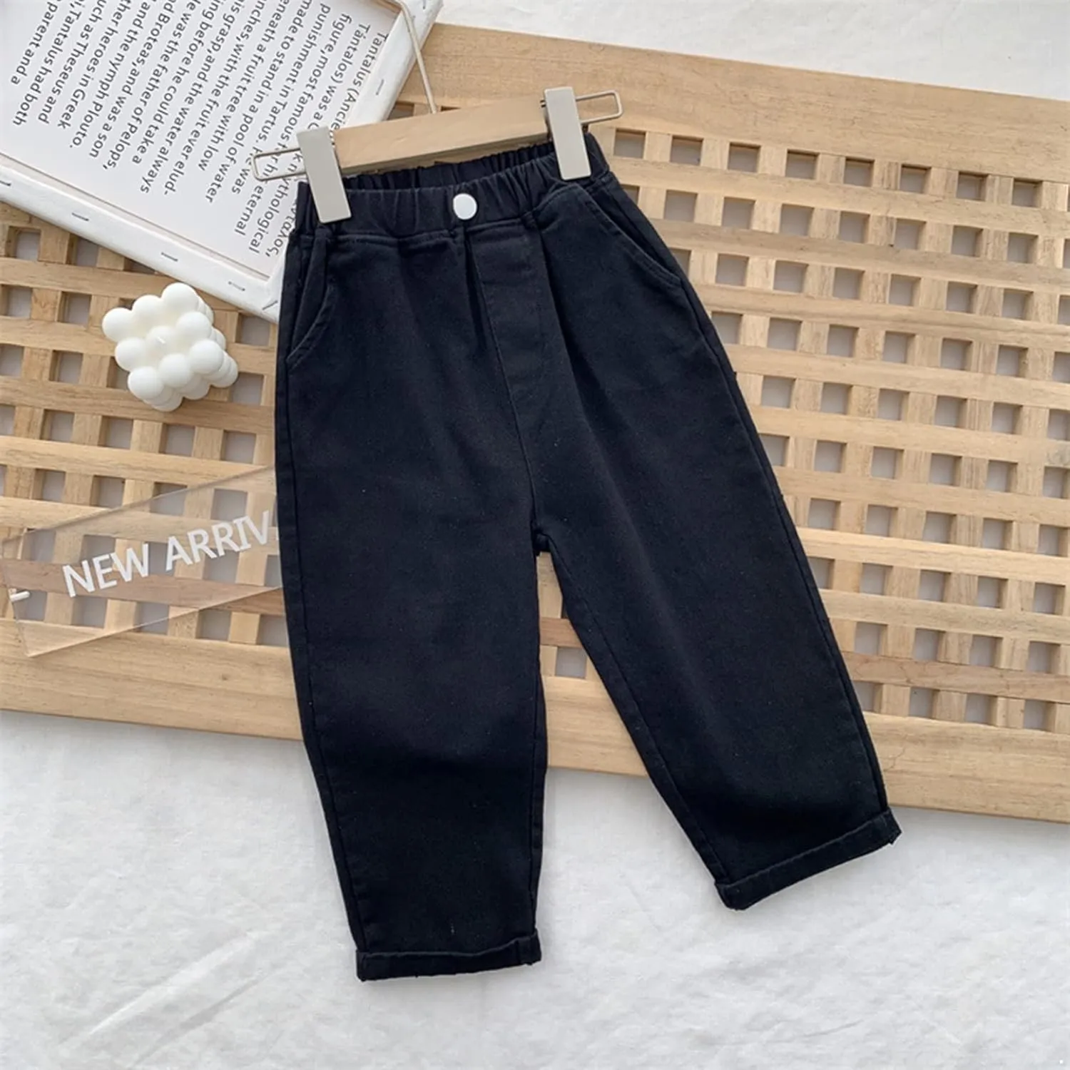 Yartina Toddler Baby Boys Jogger Pants Pull On Cargo Dungarees Drawstring Sweatpants with Pockets Casual Wear
